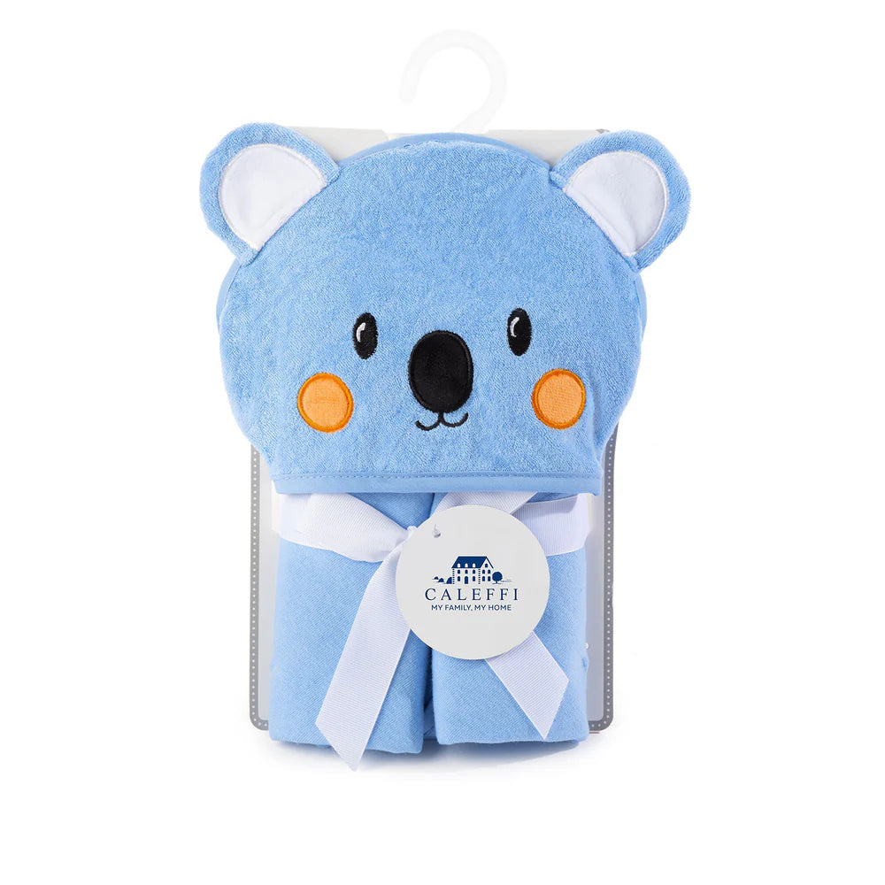 Telo poncho 75X75 cm Koala Azzurro in Cotone - Caleffi