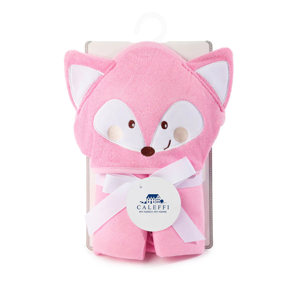 Telo poncho 75X75 cm Fox Rosa in Cotone - Caleffi