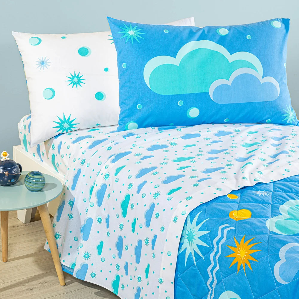 Completo Lenzuola Singolo Magica Notte 100% Cotone - Caleffi