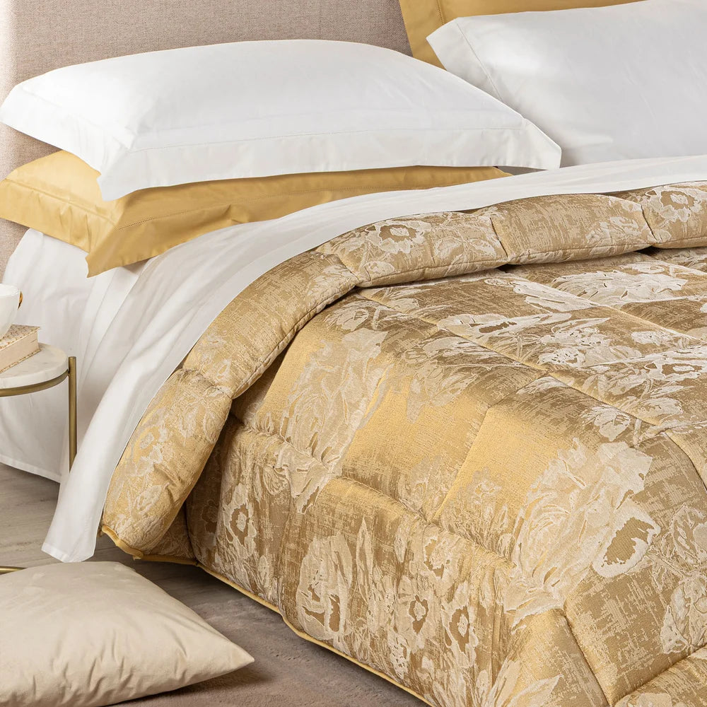 Trapunta Matrimoniale In Raso Jacquard Rosier - Caleffi