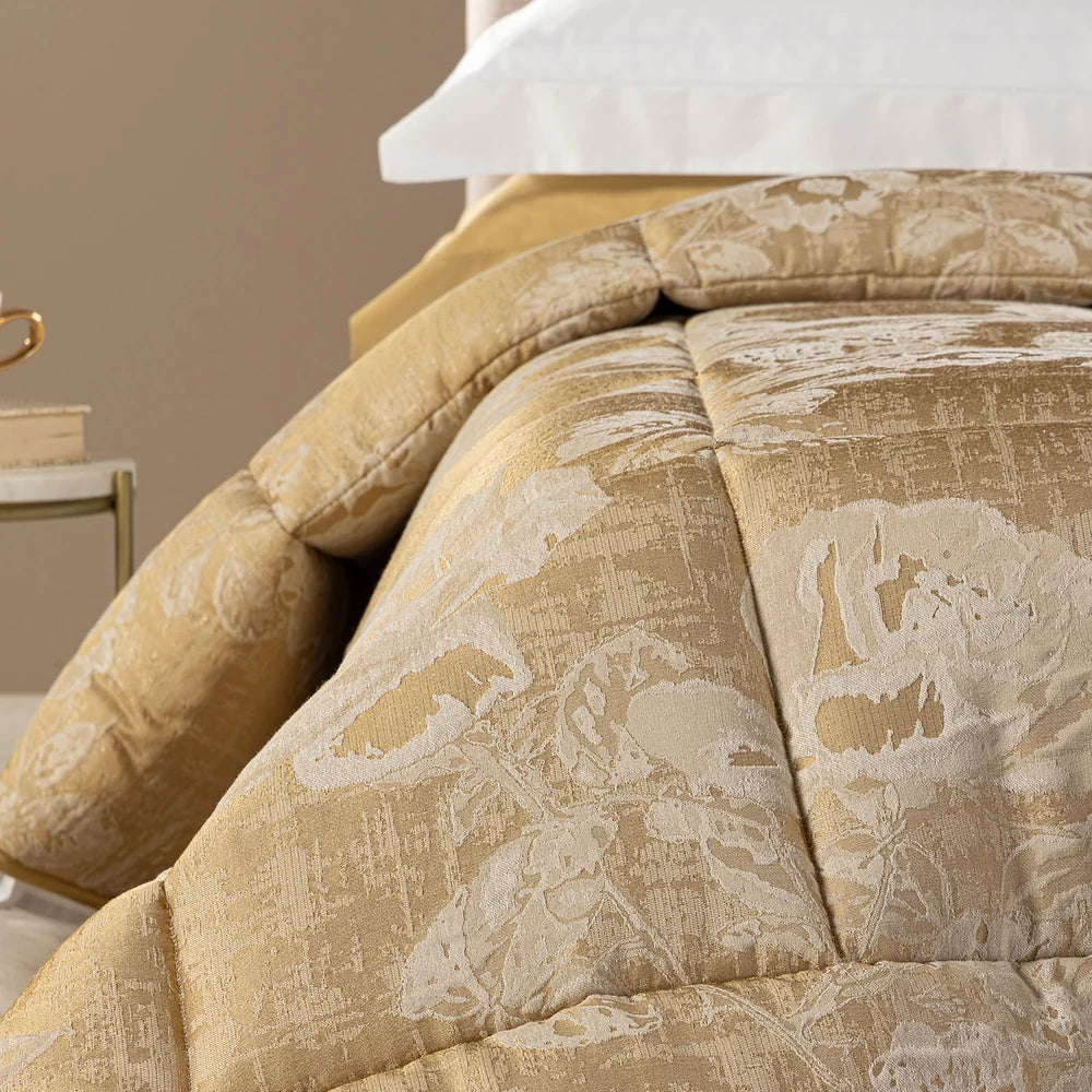 Trapunta Matrimoniale In Raso Jacquard Rosier - Caleffi