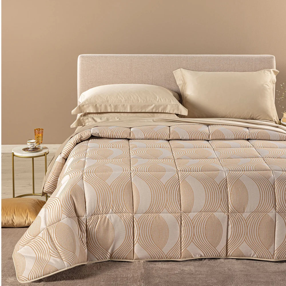 Trapunta Matrimoniale In Raso Jacquard Amber - Caleffi