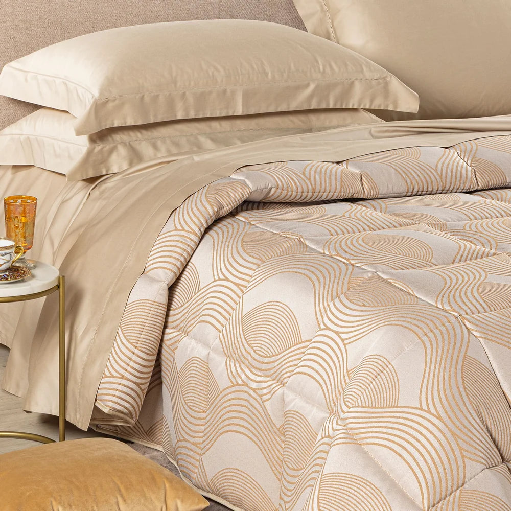 Trapunta Matrimoniale In Raso Jacquard Amber - Caleffi