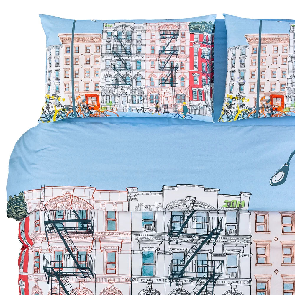 Completo Copripiumino Matrimoniale NY East Village 100% Cotone - Caleffi
