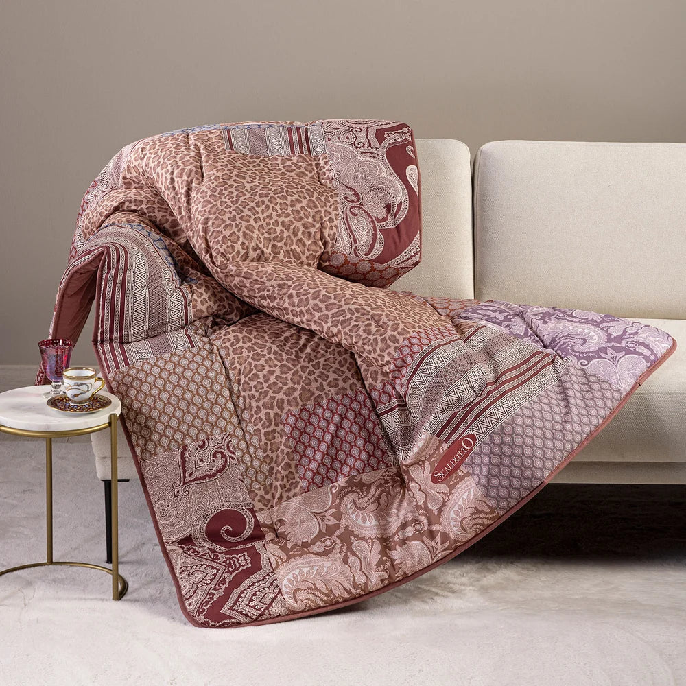 Plaid Scaldotto Panther In Cotone Pettinato - Caleffi