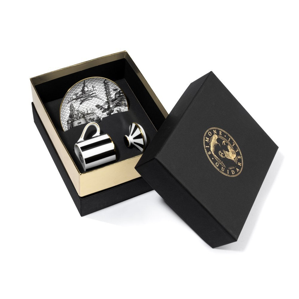 Tazzina Caffè con Piattino e Coperchio Souvenirs De Voyage - Weissestal