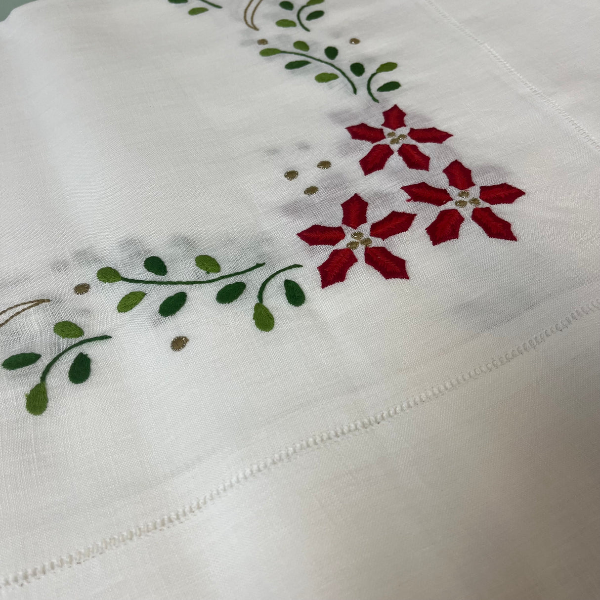 Servizio da tavola STELLA NATALE X12 in puro lino - Serendipity