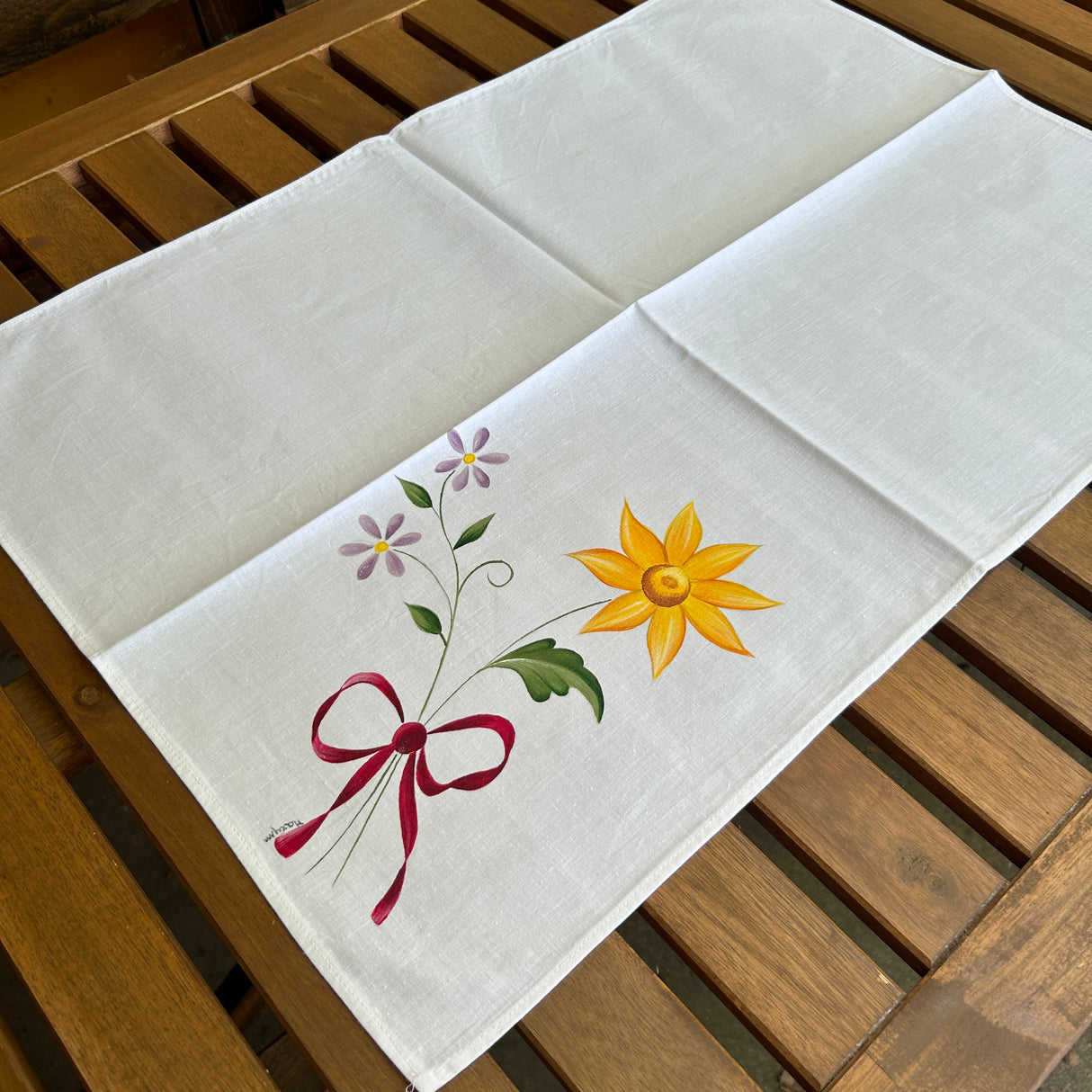 Strofinaccio dipinto a mano Sole (592) by Mondo Biancheria