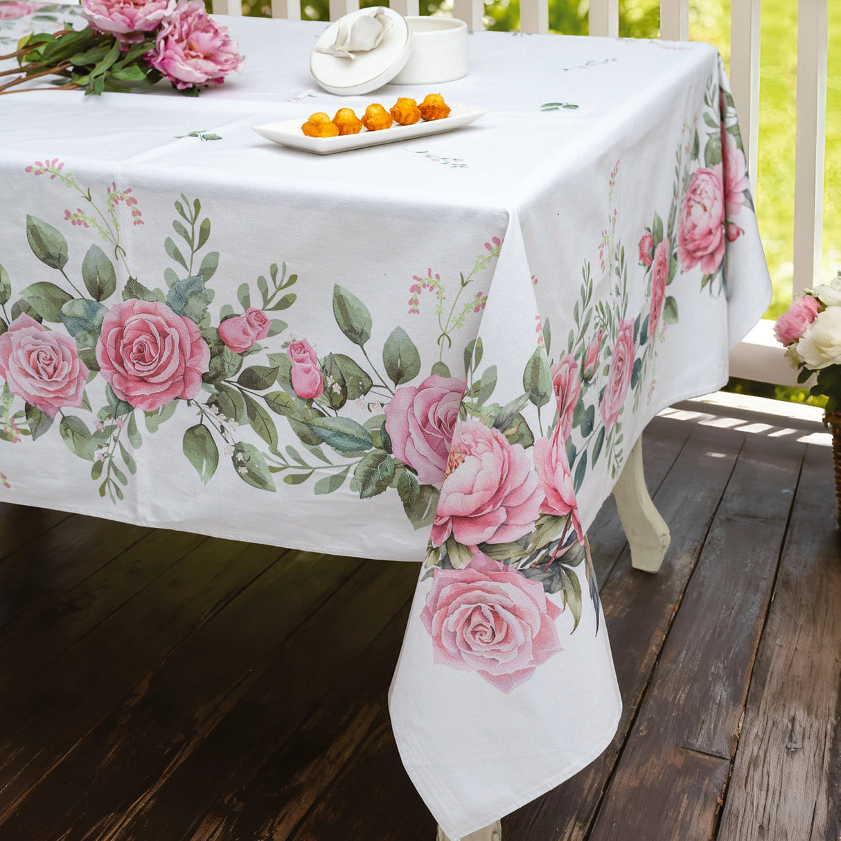 Tovaglia In The Garden Disegno 34 Floreale 100% Cotone Made in Italy - L'Atelier 17