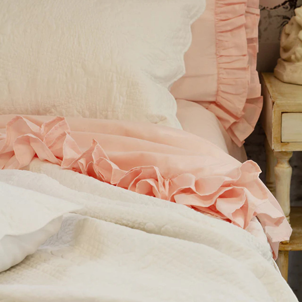 Completo Letto BRIGITTE con Rouches – L’Atelier 17 | Singolo, 1 Piazza e Mezza, Matrimoniale