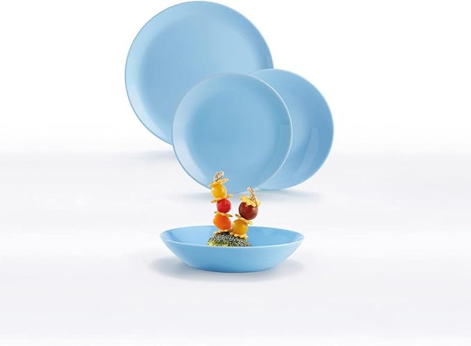 Servizio Tavola 18 Pezzi DIWALI BLU in vetro opale temperato by Luminarc