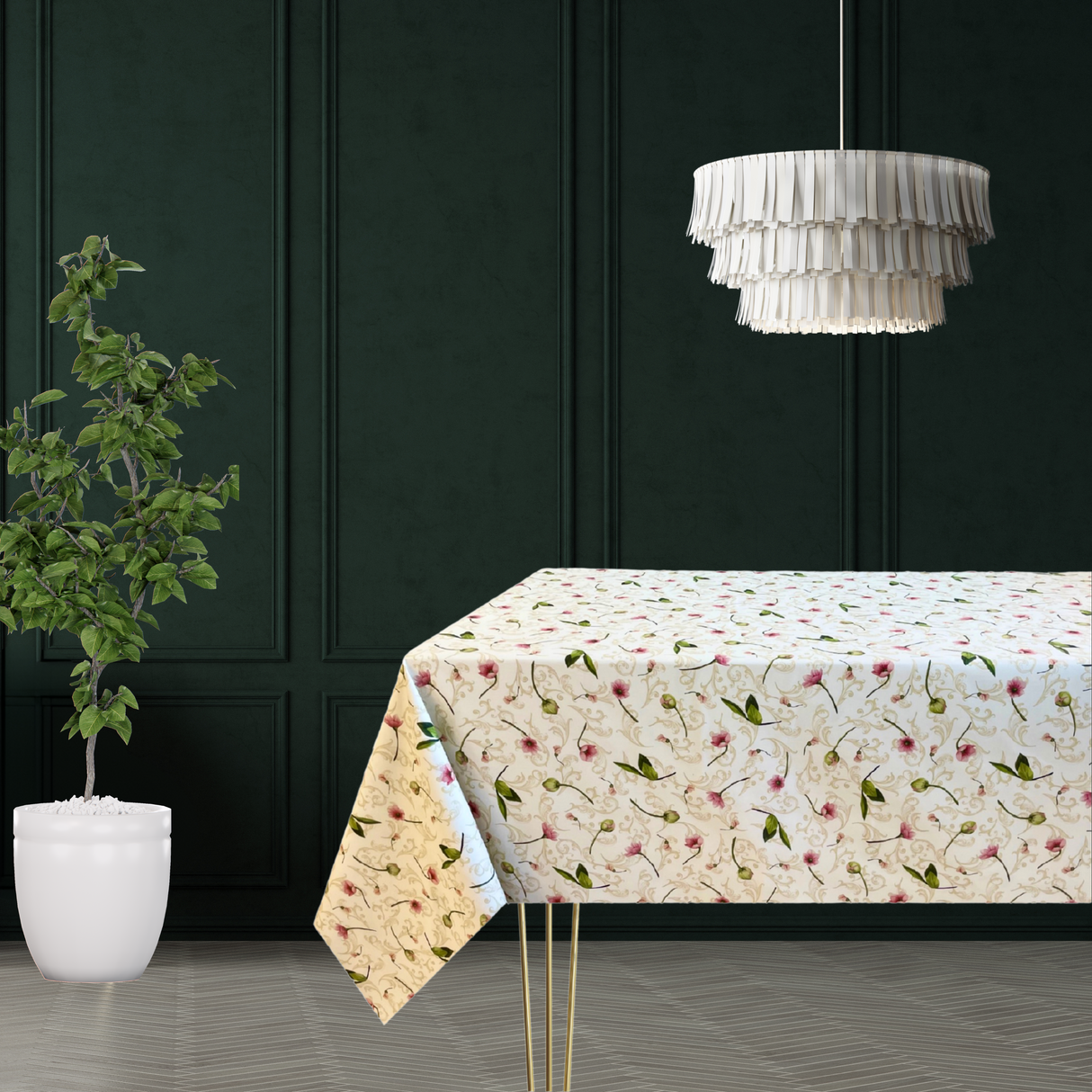 Tovaglia DAMASCATA CON FIORI By Magilu