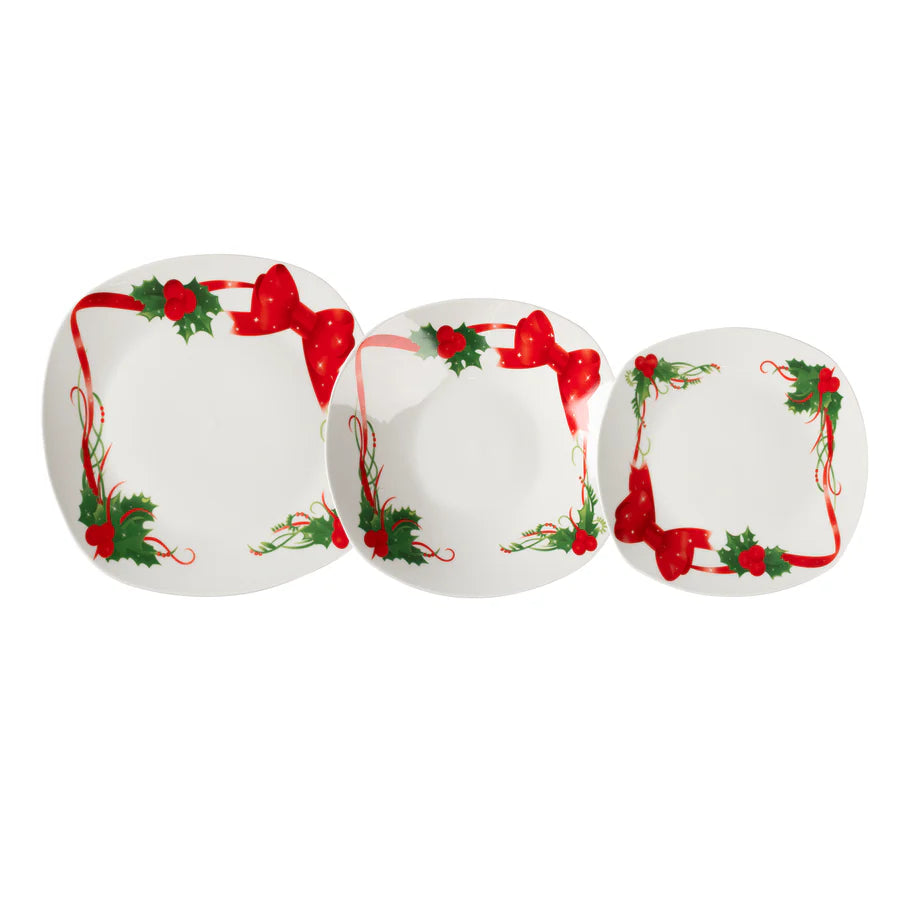 Servizio Piatti x6 Persone MERRY RIBBON - Gusto Casa