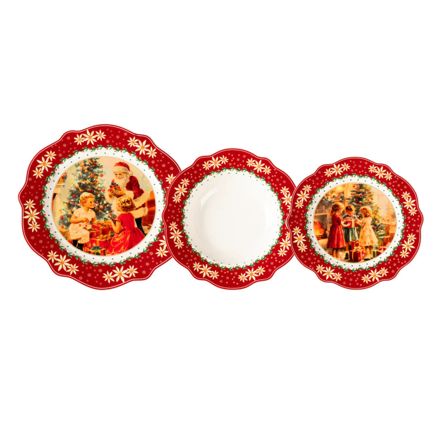 Servizio Piatti x6 Persone Holly Wish Christmas - Gusto Casa