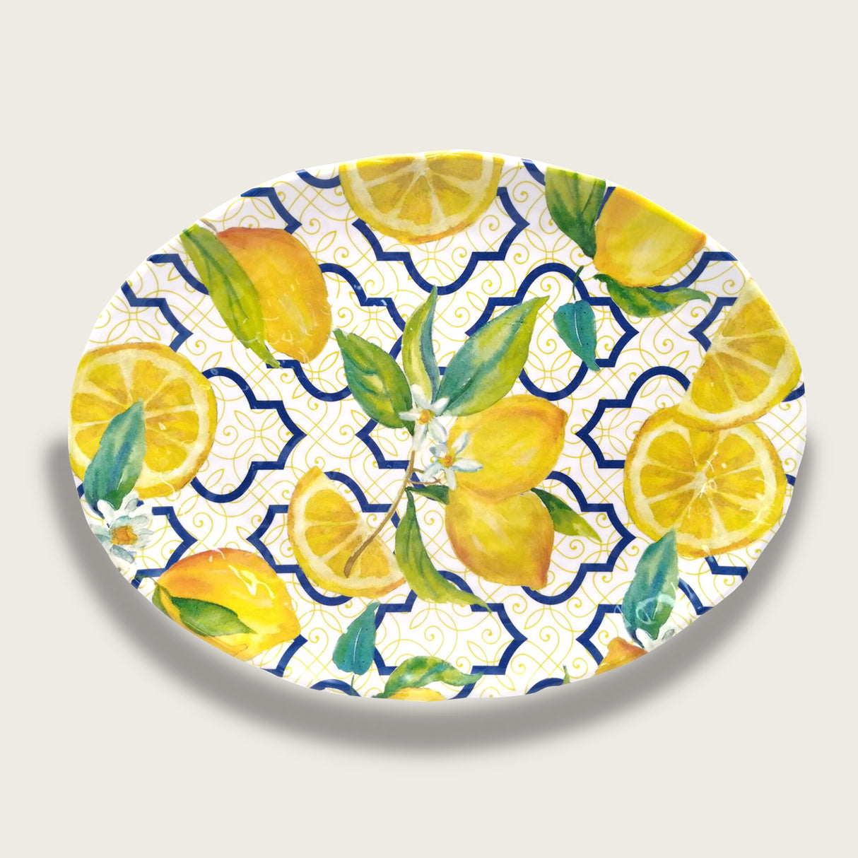 Piatto Piano Ovale ISCHIA In Melamina Decoro Ischia by Arca