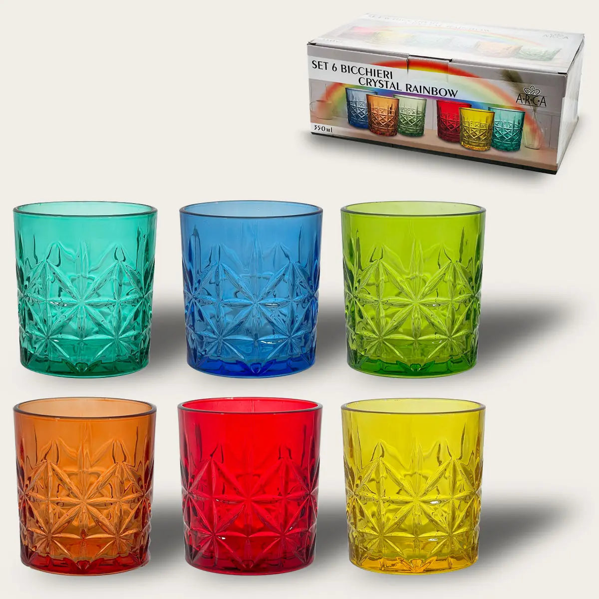 Set 6 Bicchieri Lanai Colorati by Arca