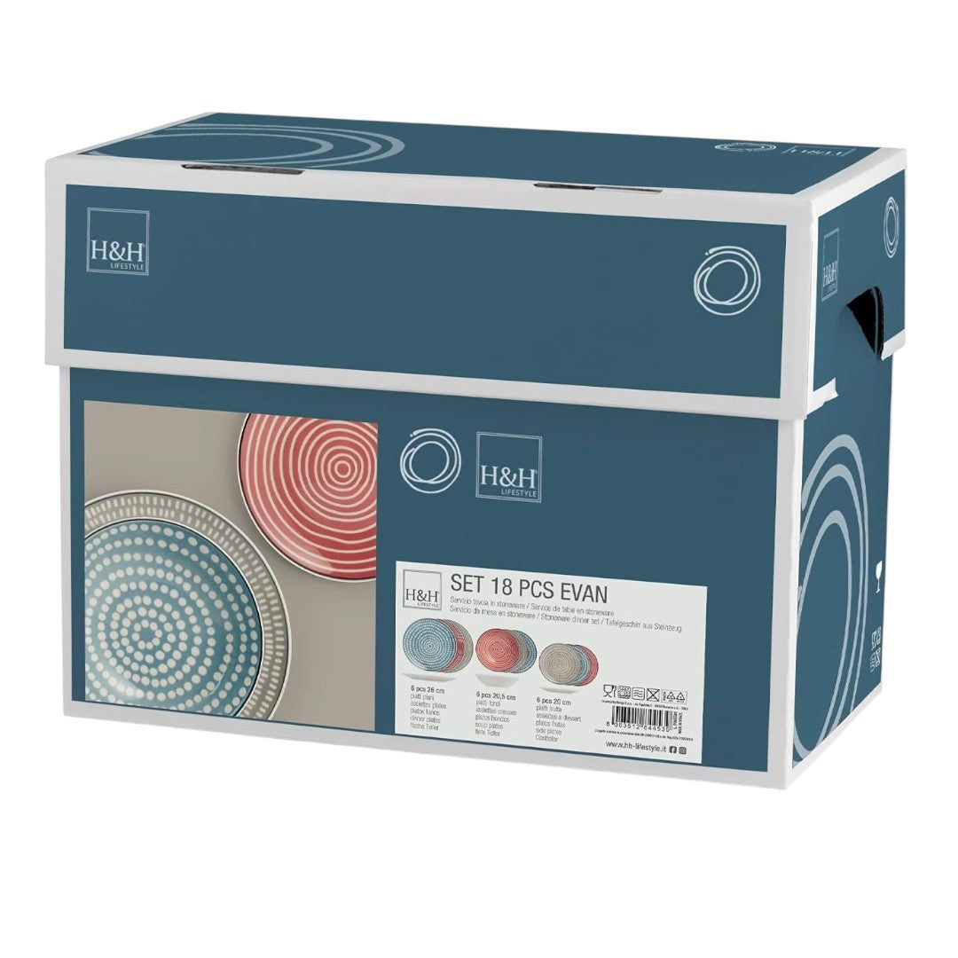 Servizio da Tavolo 18 Piatti EVAN by H&H