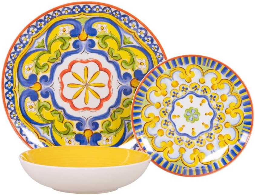 Servizio piatti 18 pezzi Limonaia in Porcellana by Casa Collection
