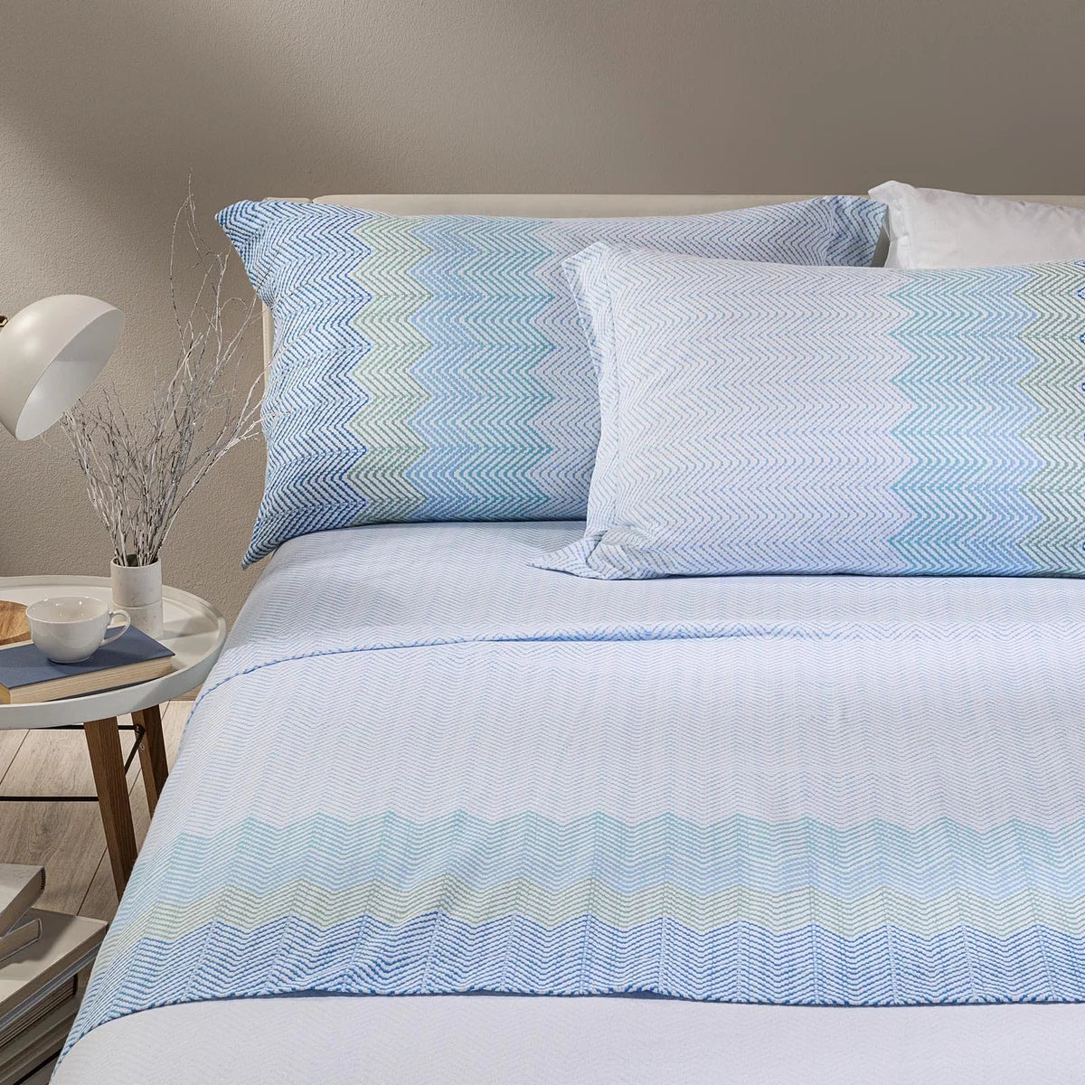 Completo Lenzuola Matrimoniale WILLIAM in Flanella By Caleffi