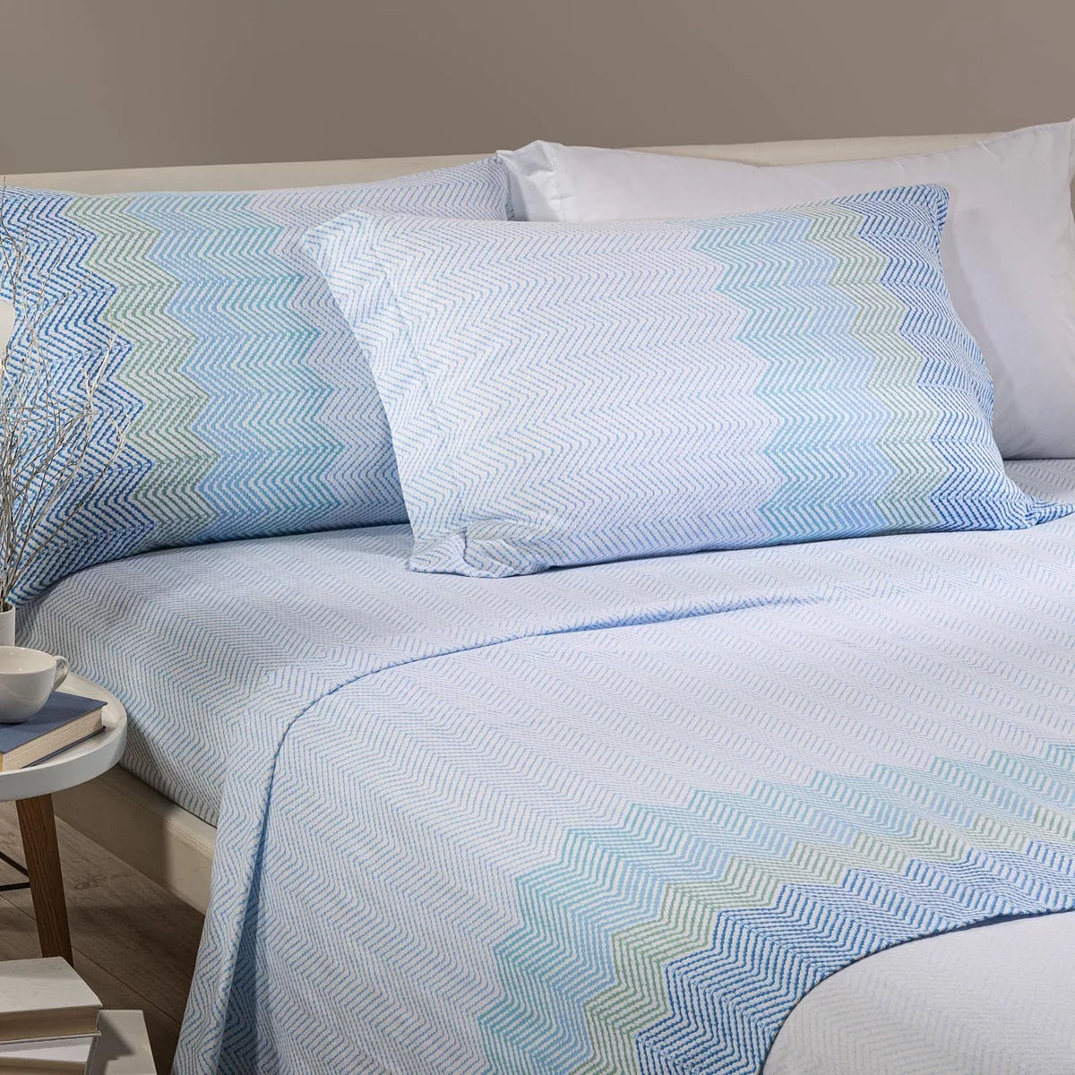 Completo Lenzuola Matrimoniale WILLIAM in Flanella By Caleffi