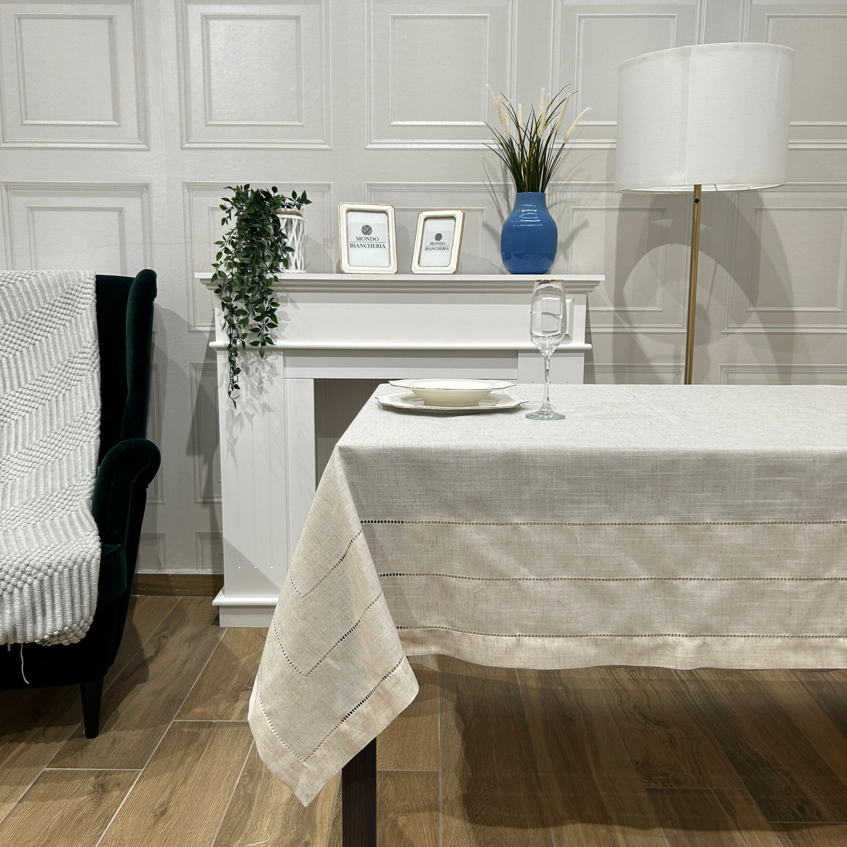 Servizio da tavola x12 EMMA Naturale By Mondo Biancheria