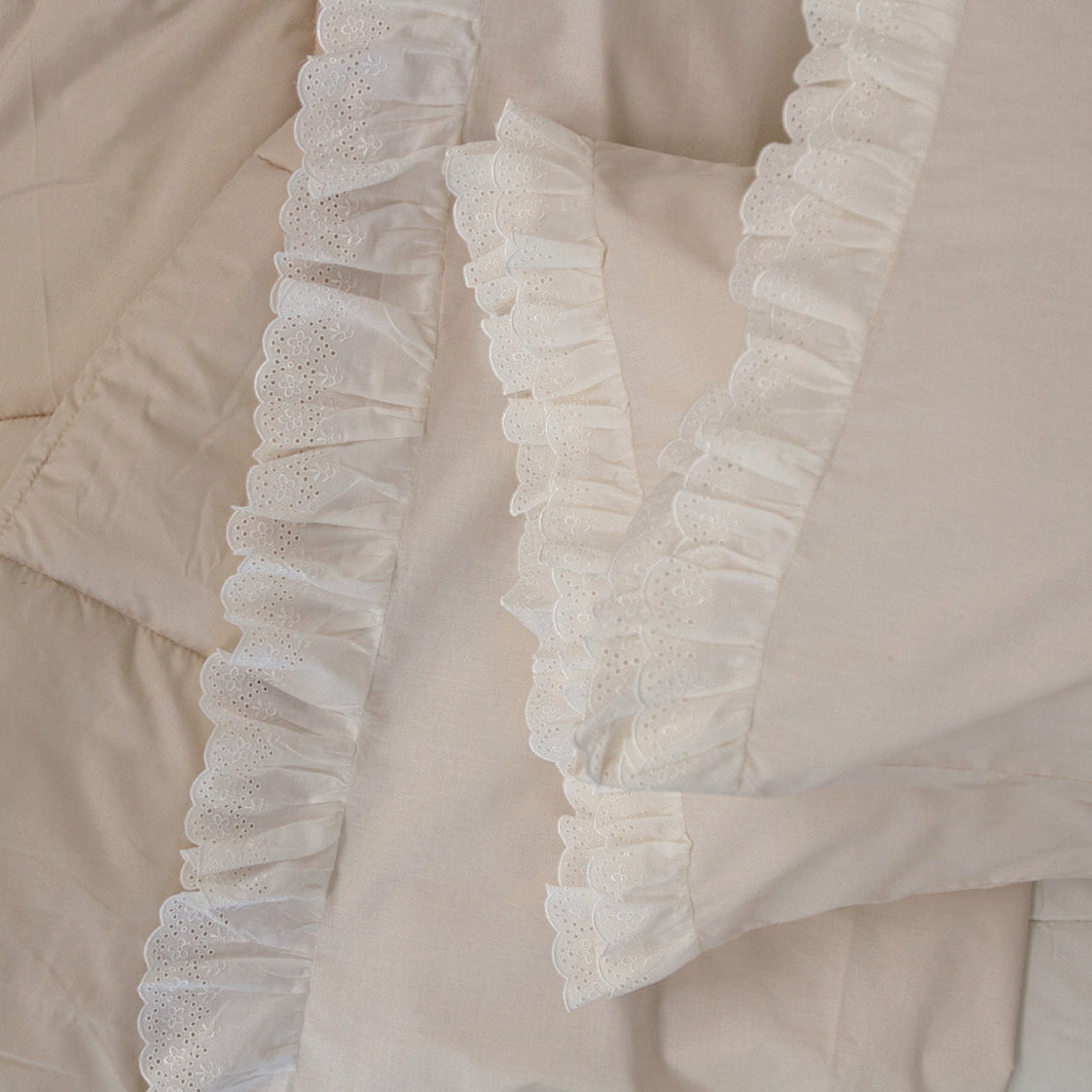 Completo Lenzuola Matrimoniale Nicole L’Atelier17 con Pizzo Sangallo 100% Cotone Made in Italy