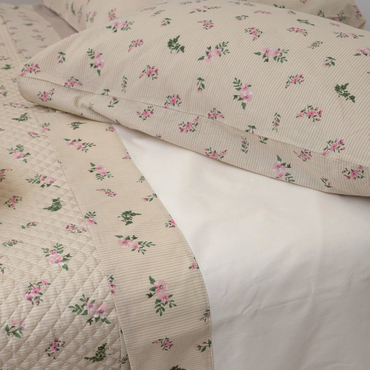 Completo lenzuola Fior di Primavera L’Atelier 17 matrimoniale cotone made in Italy