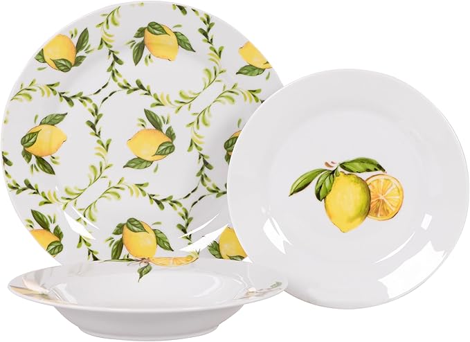Servizio piatti 18 pezzi Limonaia in Porcellana by Casa Collection