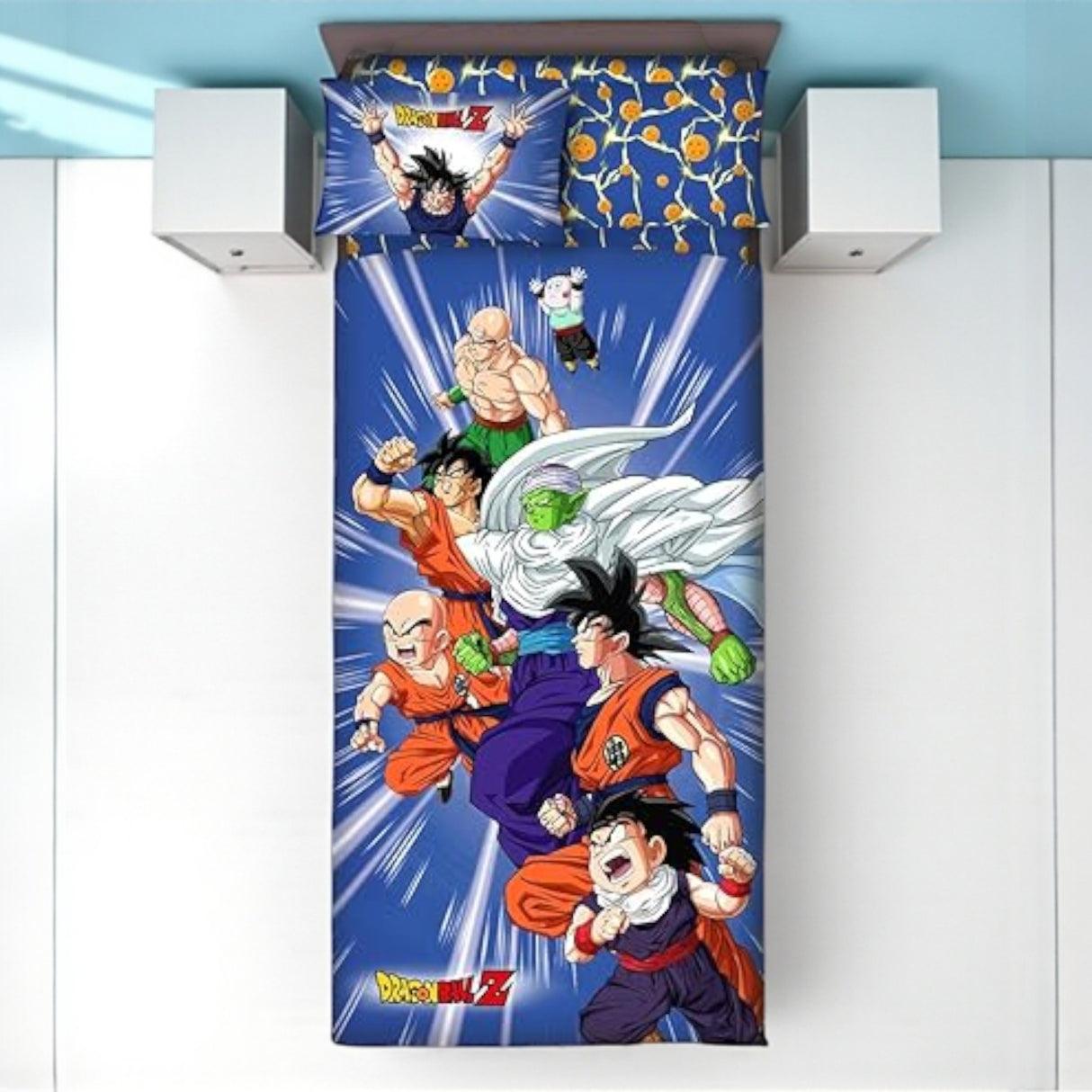 Completo Lenzuola Dragon Ball Z – Letto Singolo – 100% Cotone