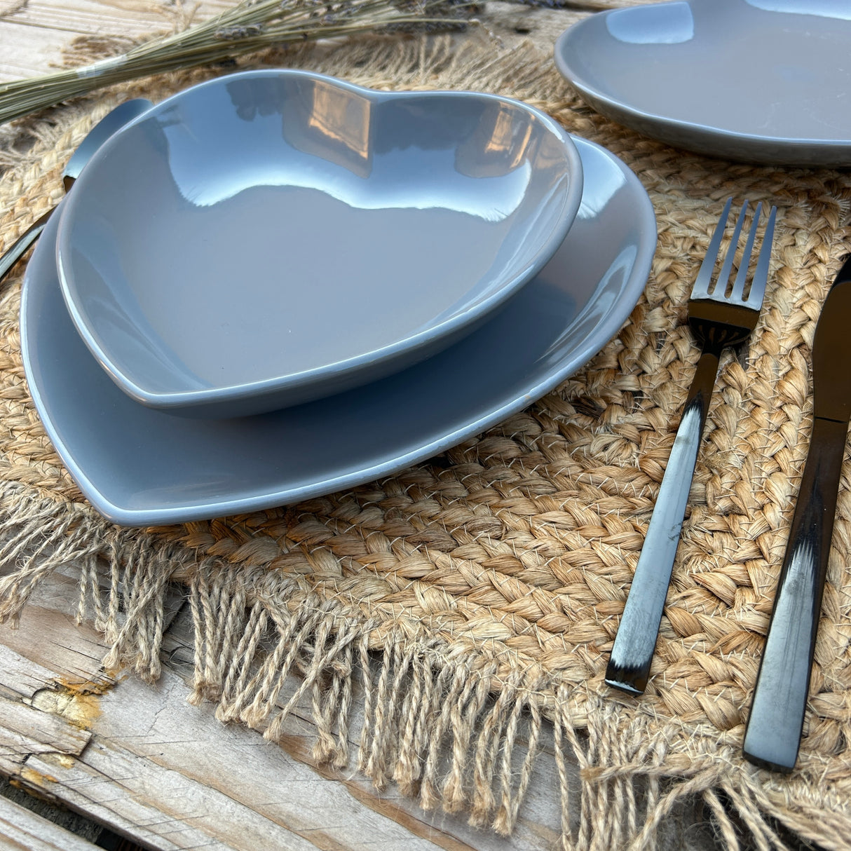 Tris Piatti CUORE GRIGIO - Arca