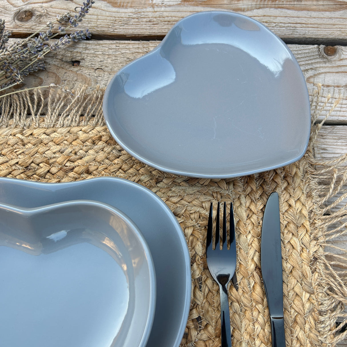 Tris Piatti CUORE GRIGIO - Arca