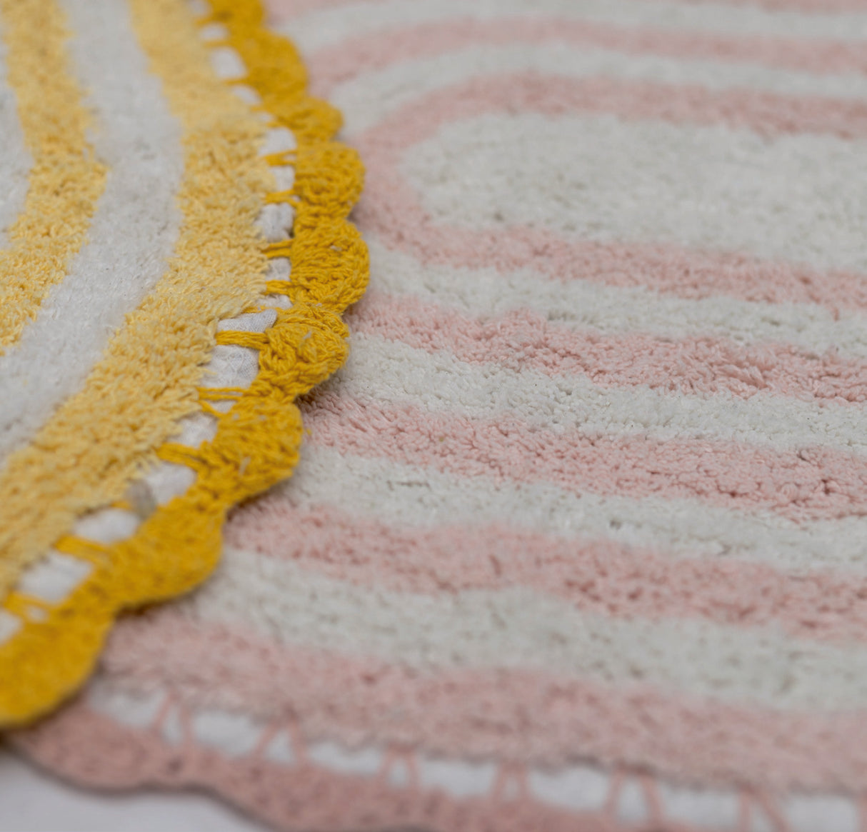 Tappeto Bagno All Around Ovale Righe con Merletto Atelier 17 in Cotone 50x80 cm – 5 Colori