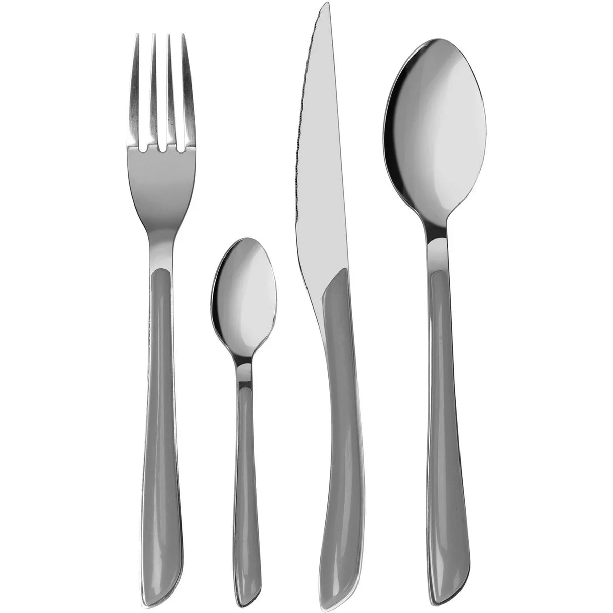 Servizio posate in acciaio inox Grigio 24 pezzi Glossy by Gusto Casa