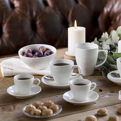 Confezione 6 tazze caffè con piattino OLIMPIA MARGARET by Tognana