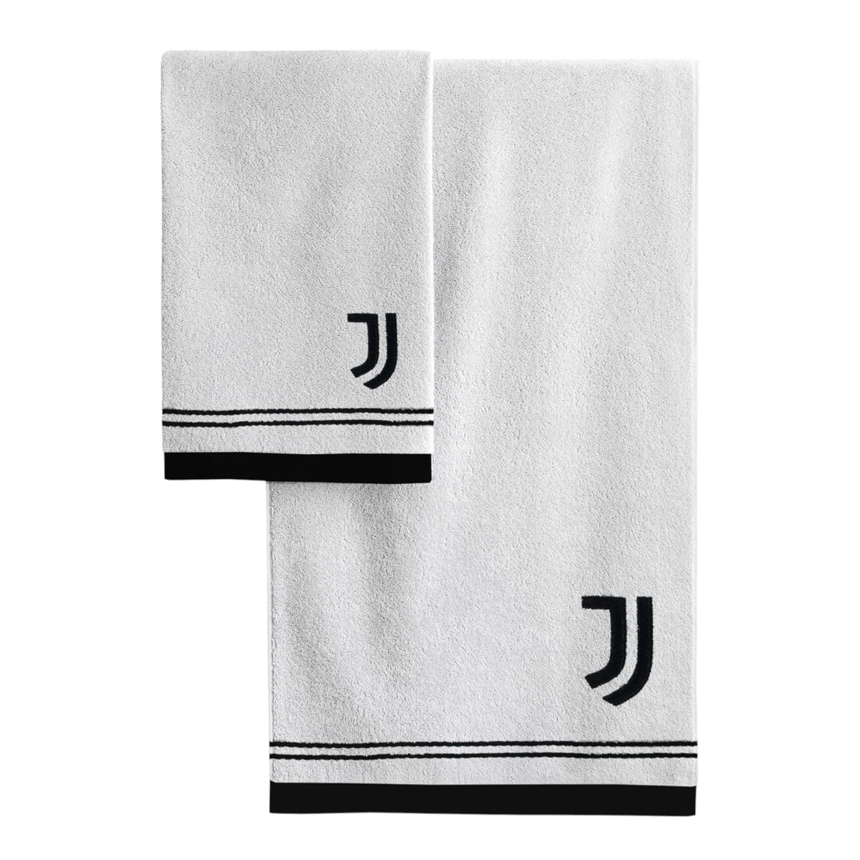 Set Asciugamani 1+1 Juventus Ufficiale 100% Cotone – 100x60 + 60x40 Bianco Nero