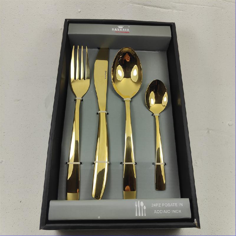 Set Posate 24 Pezzi ACCIAI GOLD 2018G By Bavaria