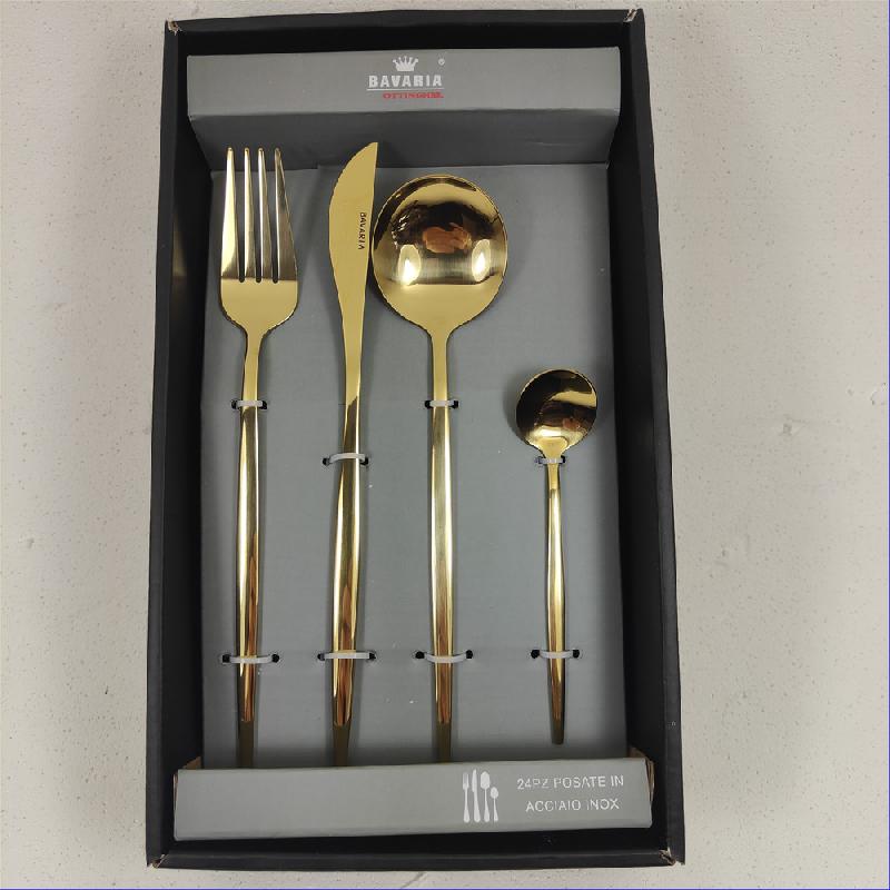 Set Posate 24 Pezzi ACCIAIO GOLD 2103G - Bavaria