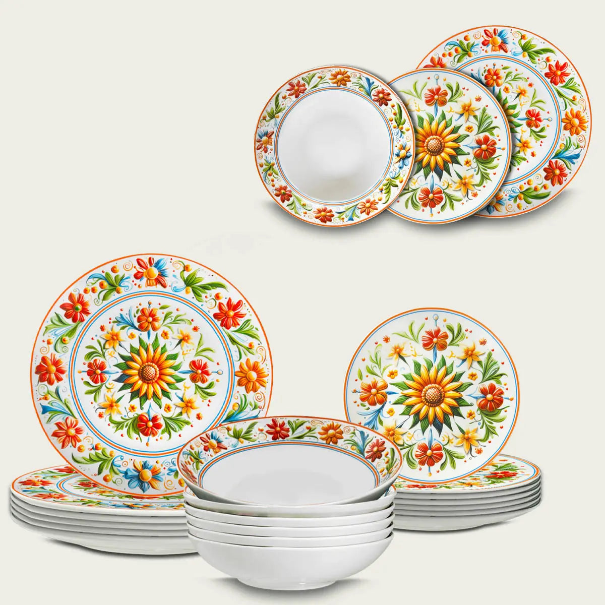 Servizio di Piatti 18 pezzi SUNFLOWER by Arca