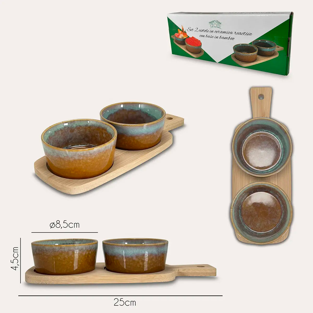 Set 2 Ciotole Reactive Con Vassoio Dinamic by Arca