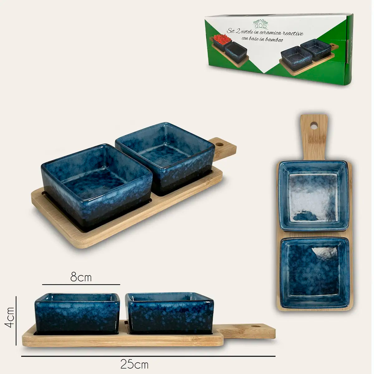 Set 2 Ciotole Reactive Con Vassoio Dinamic by Arca