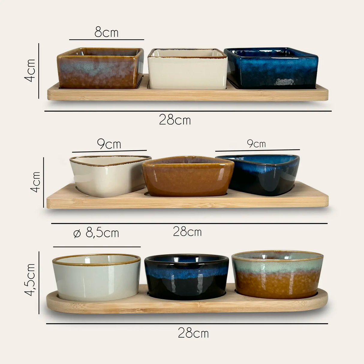 Set 3 Ciotole Reactive Con Vassoio Dinamic by Arca