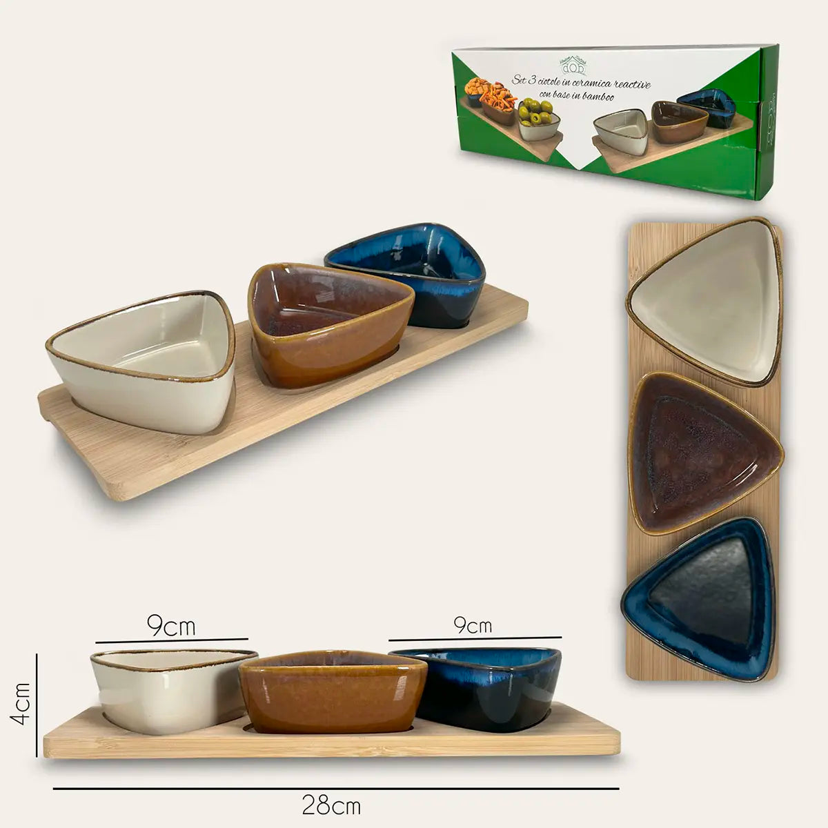 Set 3 Ciotole Reactive Con Vassoio Dinamic by Arca