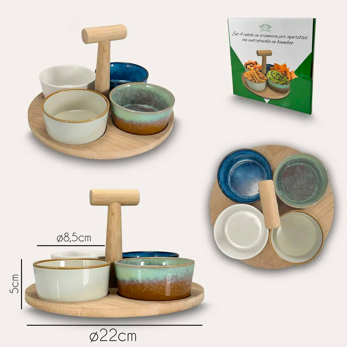 Set 4 Ciotole Reactive Con Vassoio by Arca