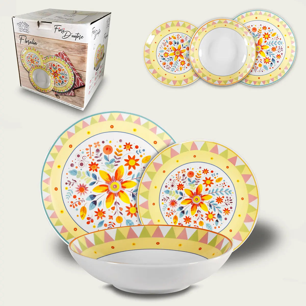 Servizio di Piatti 18 pezzi FLORALIA by Arca