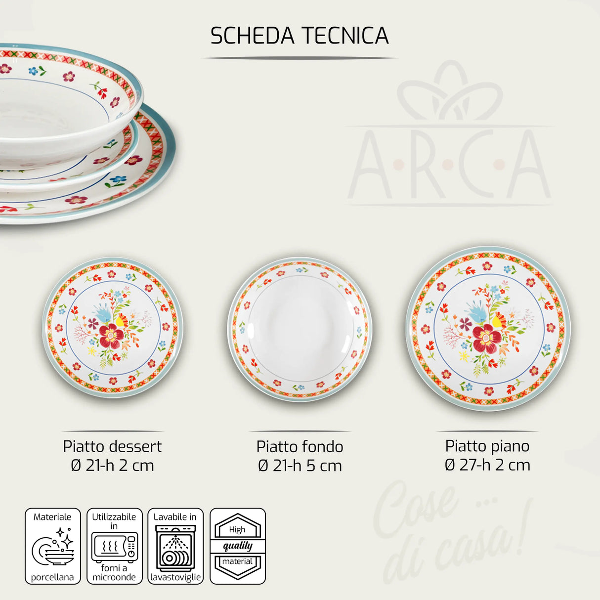 Servizio di Piatti 18 pezzi EDENIA by Arca