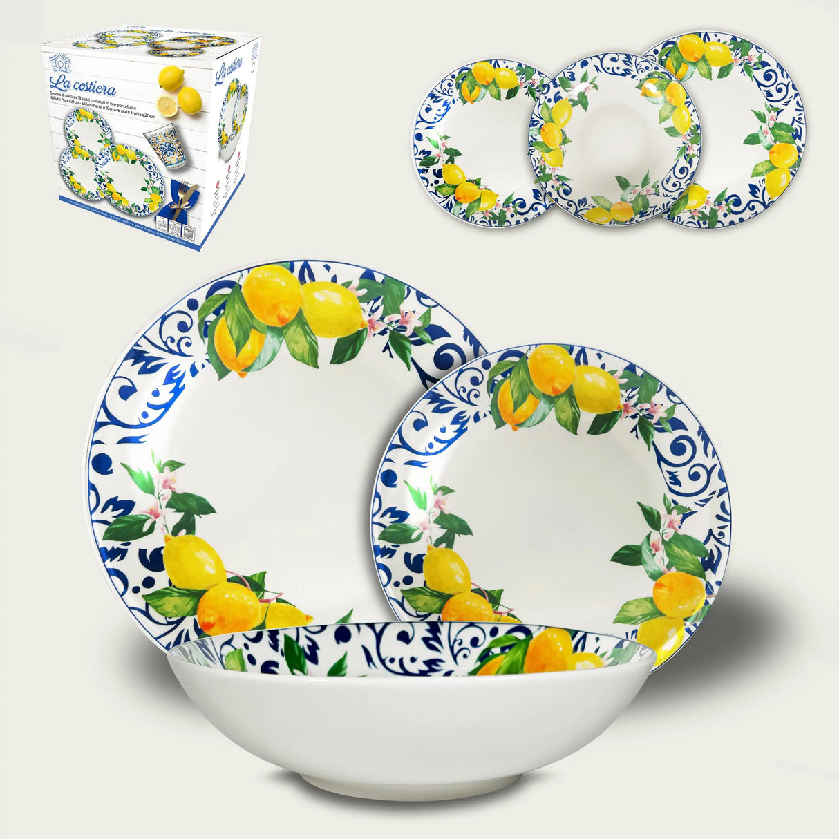 Servizio di Piatti 18 pezzi LIMONI by Arca