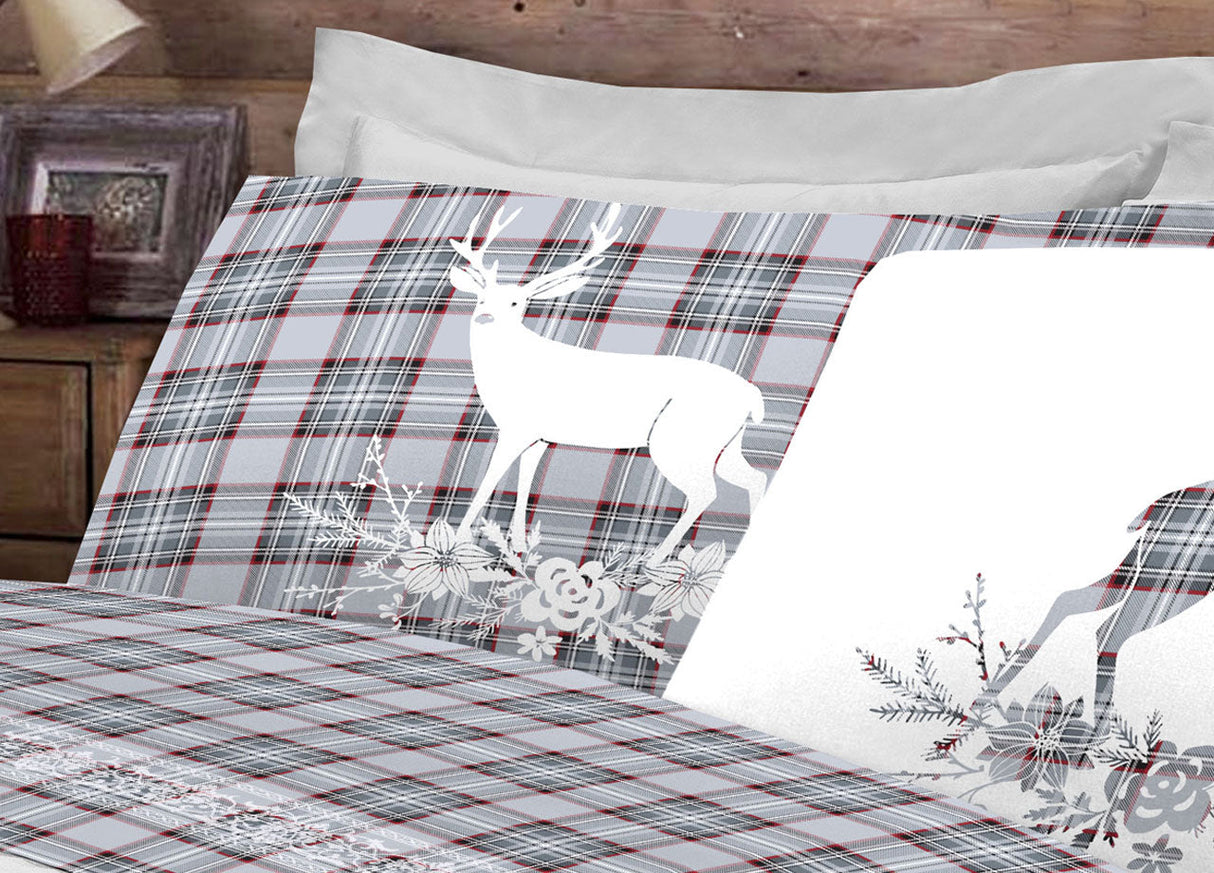 Completo Lenzuola TARTAN CERVO singolo By Pensieri Delicati