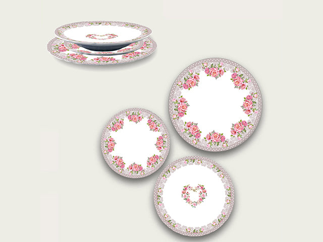 Servizio 18 Piatti CUORE SHABBY by Arca