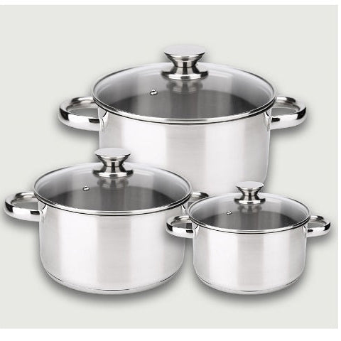 Set 3 Pentole DIAMOND 22/24/26 in acciaio inox by Arca