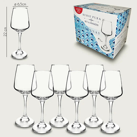 Set 6 Bicchieri Serie Pura In Vetro by Arca